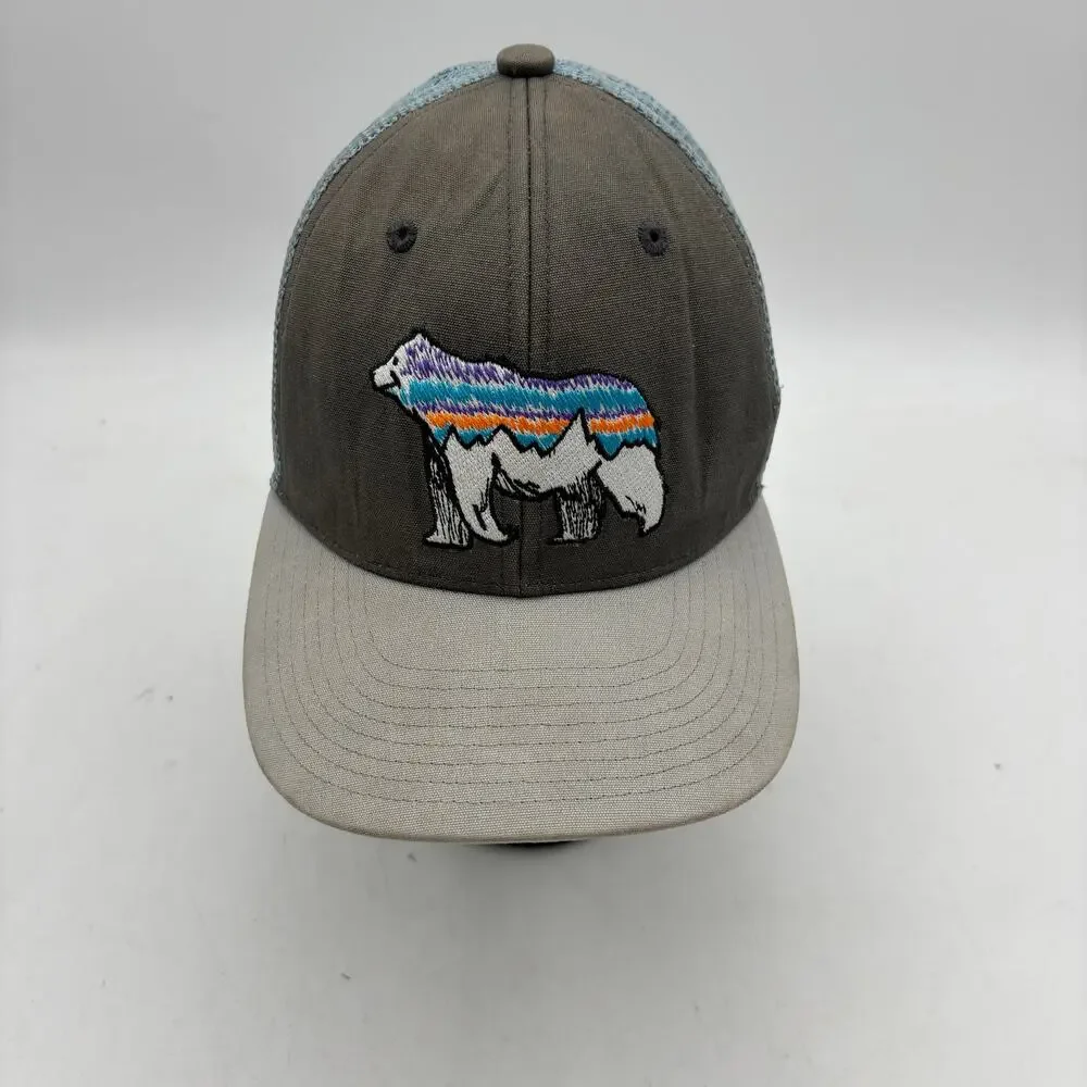 Patagonia Fitz Roy Bear Midcrown Mesh Snapback Trucker Hat Kids Youth Granola